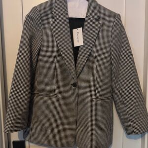 H&M Black and White Checkered Blazer